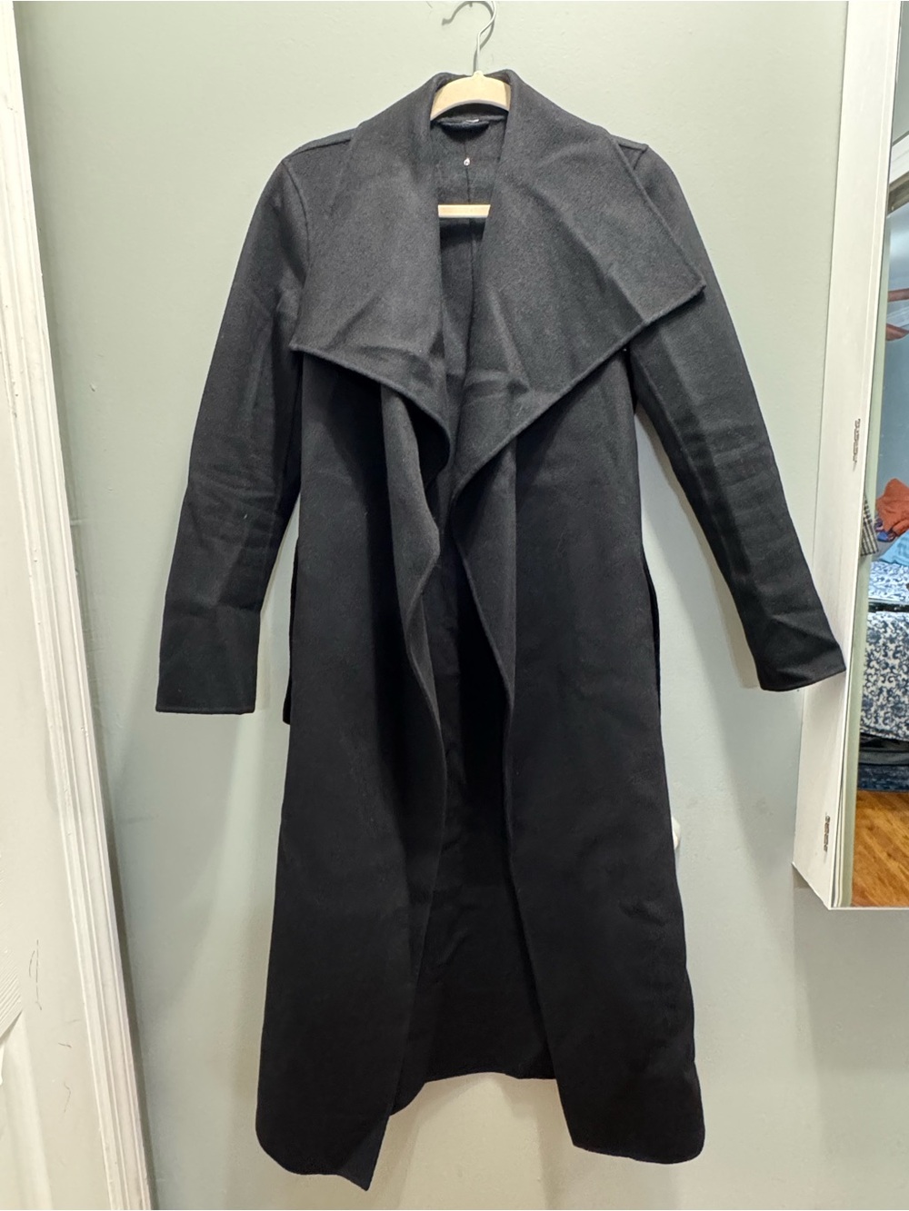 Black Drape Front Women's Coat